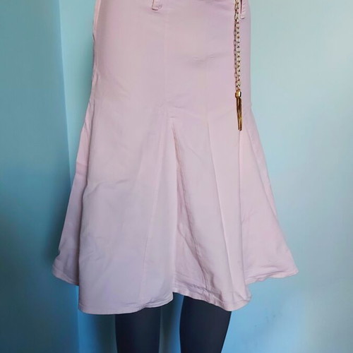 Vintage Italian denim skirt used, elastic, pale pink, sizes M/L