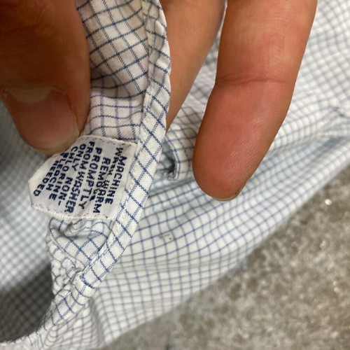 Ralph Lauren Long Sleeve Shirt L, blue and white checked, black logo
