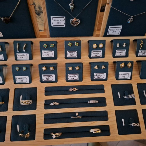 Jewelry stand for rings, earrings, necklaces and bracelets, dark green