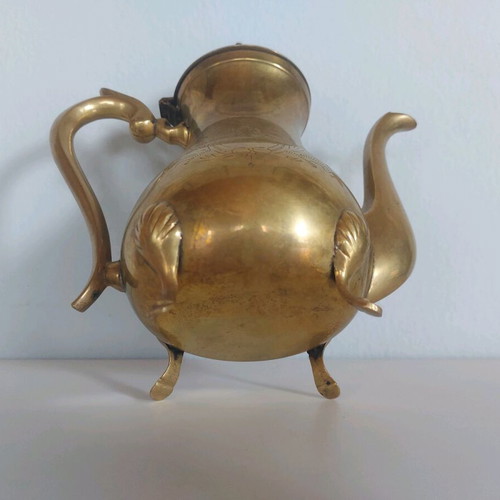 Vintage brass pitcher decorative used