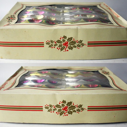 Box of 24 vintage Greek Christmas ornaments from 1980s new