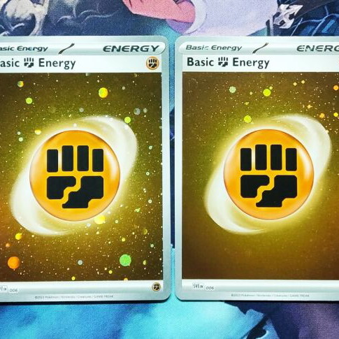 Basic Fighting Energy Galaxy Holo Pokemon like new, 4 cards