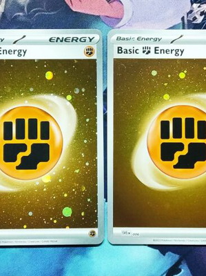 Basic Fighting Energy Galaxy Holo Pokemon like new, 4 cards