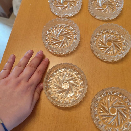 Vintage crystal dessert plates like new, set of 6