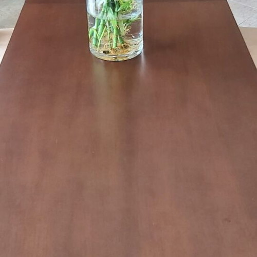 Solid wood dining set with six extendable chairs