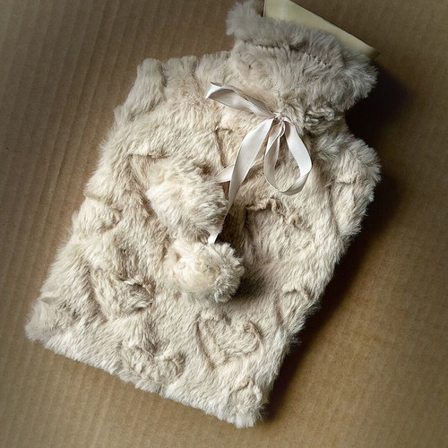 Hot water bottle with plush cover new