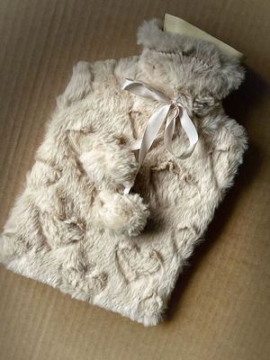 Hot water bottle with plush cover new
