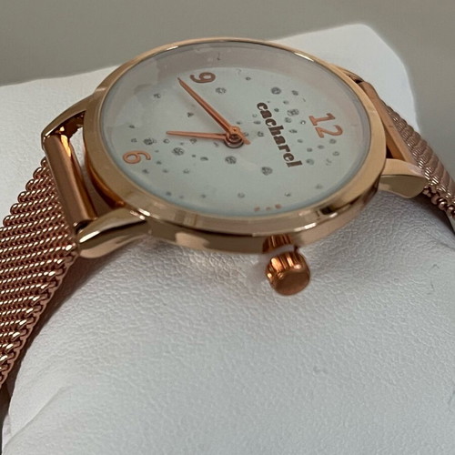 Cacharel women's watch new, beige pink, stainless steel