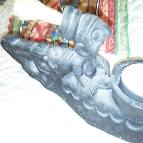 Ethnic Clay Candle Holder used from South America