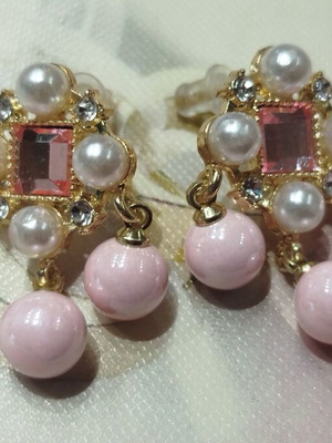 Σκουλαρίκια ολοκαίνουργια ροζ και χρυσαφί