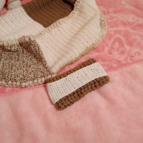 Handmade knitted women's scarf and headband set new