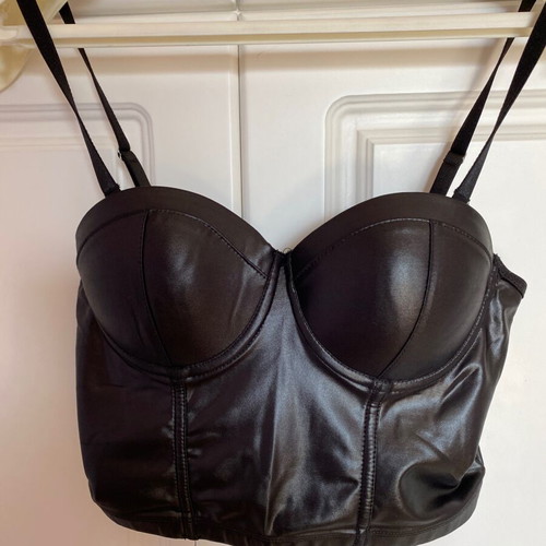 Leather top like new, black, one size