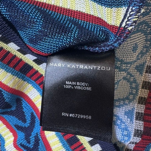 Mary Katrantzou Viscose Knit Printed Top New Size Small Blue
