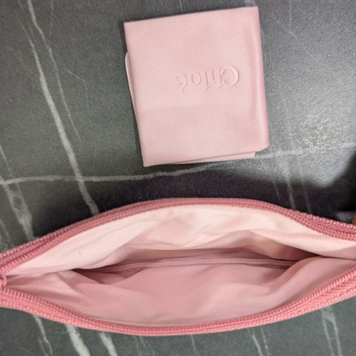 Chloe eyeglass case new pink with card and cloth