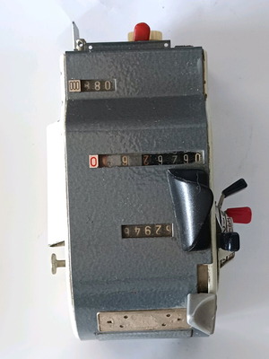 Manual postage meter used vintage