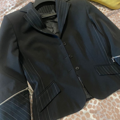 Rossodisera jacket black with thin stripe on sleeves medium