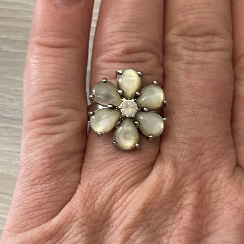 Silver 925 ring mother of pearl used, size 54