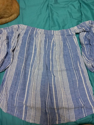 Summer blouse like new, size M, white and blue