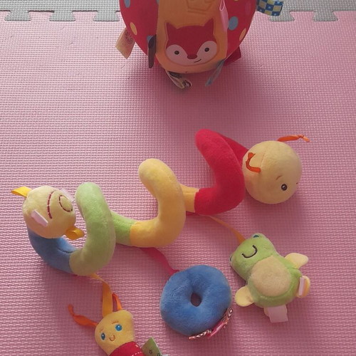 Soft Ball Rattle Lazarid Fox and Spiral Activity Hanging Toy new
