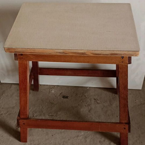 Wooden coffee table with marine plywood used, ideal for summer houses