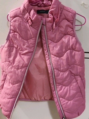 Name It sleeveless jacket with hood used, pink