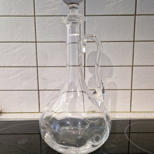 Cristallerie de Haute Bretagne wine carafe new, handmade, made in France
