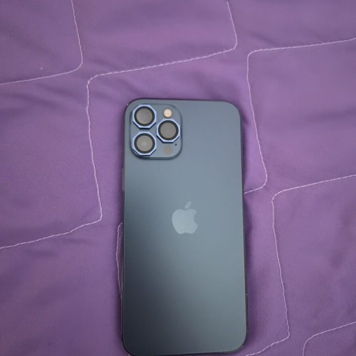 iPhone 12 Pro Max Pacific Blue 128GB like new with 7 cases and screen protectors