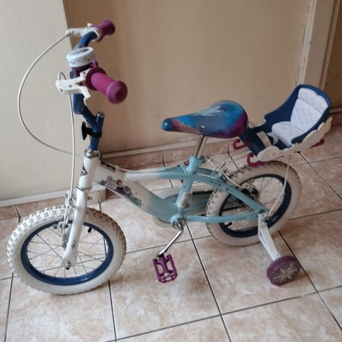 Huffy Frozen 14" children's BMX bike blue-white like new
