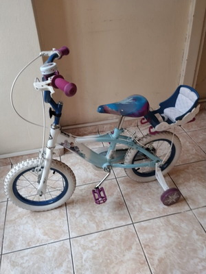 Huffy Frozen 14" children's BMX bike blue-white like new