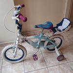 Huffy Frozen 14" children's BMX bike blue-white like new