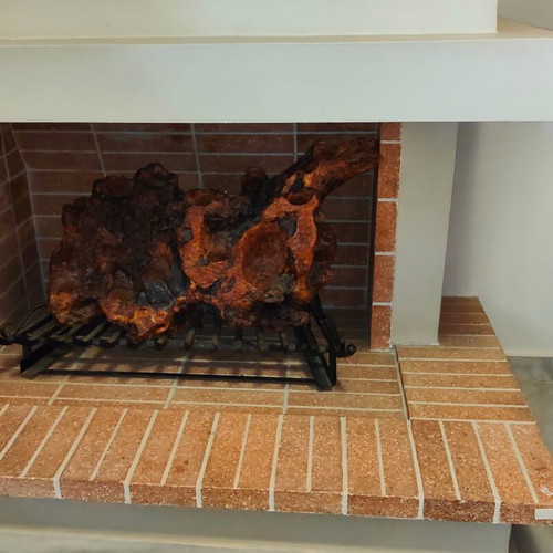 Decorative tree root log like new with tealight candle holders
