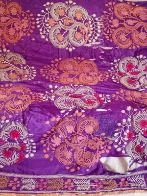 Silk Suzani from Uzbekistan used, antique with cotton lining