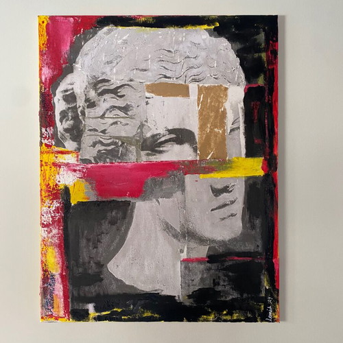 Modern handmade painting 70x90 cm like new