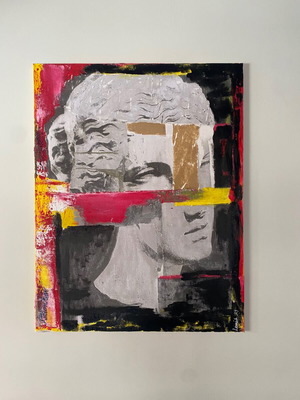 Modern handmade painting 70x90 cm like new