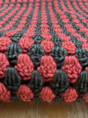 Handmade knitted rug runner 2x0.5 meters used, black red