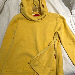 Max & Co yellow fleece hoodie size M