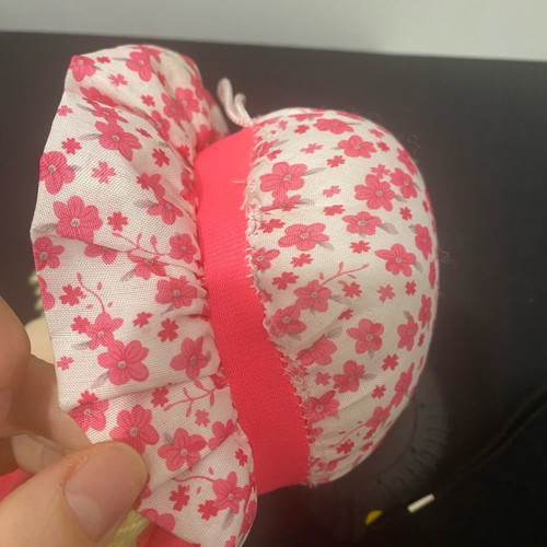 Soft doll used with sewn hat seams
