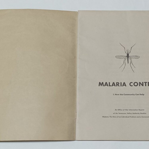 Malaria Control booklet used, 1941 edition