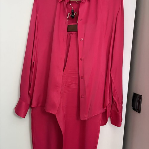 Satin set Zara like new, pink, trousers medium, shirt small