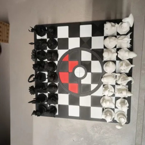 Pokemon chess set like new, printed pieces without board
