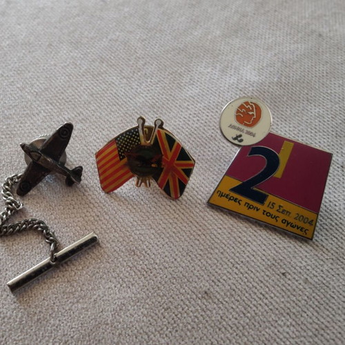 Pins set used with Pratt & Whitney, Athens 2004 Olympics, Spitfire tie
