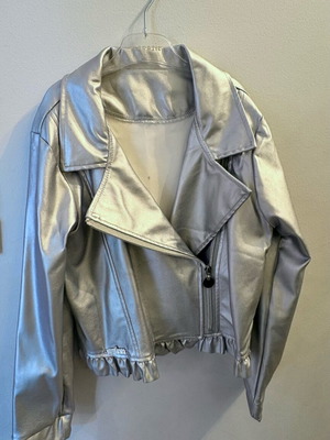 Evita kids jacket silver like new, size 8