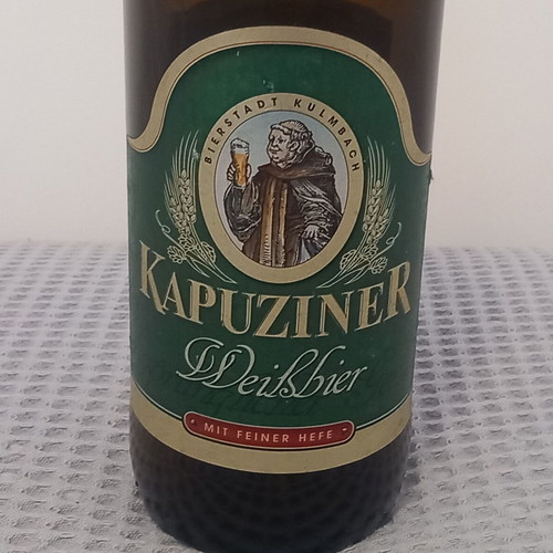 Kapuziner beer bottle used, empty, height 27.5 cm