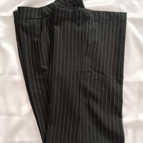 Bershka women's black high-waisted office pants with white stripes size M like new