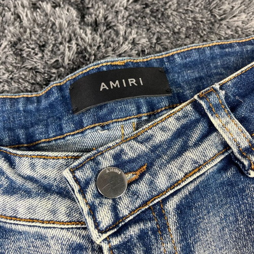 Amiri men's distressed embellished denim jeans like new, size L, blue