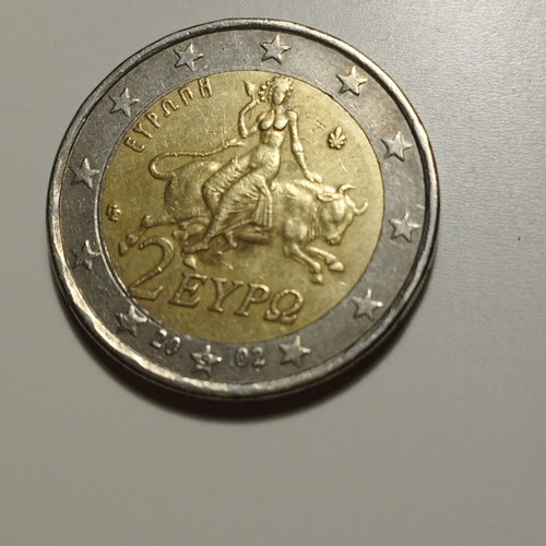 2 euro coin Greece 2002 like new with s at bottom star