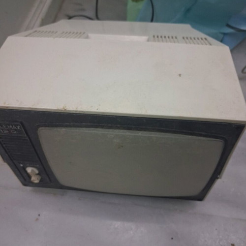 Telemax 12-P CRT television used, vintage portable black and white