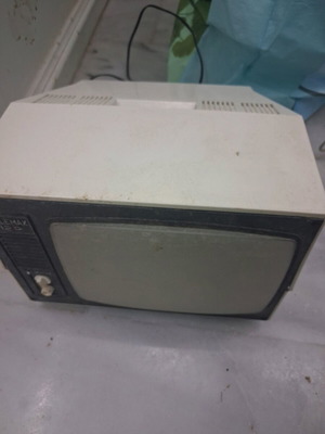 Telemax 12-P CRT television used, vintage portable black and white