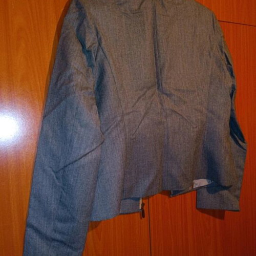 Gray jacket used, size 46, slim fit with zipper