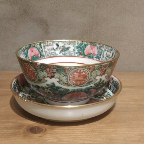 Chinese handmade porcelain plate and bowl used